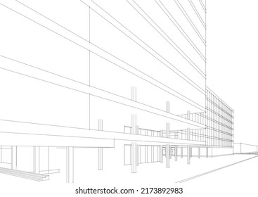 Modern office building vector illustration