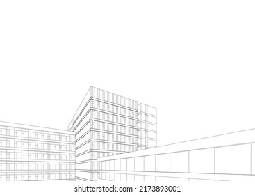 Modern office building vector illustration