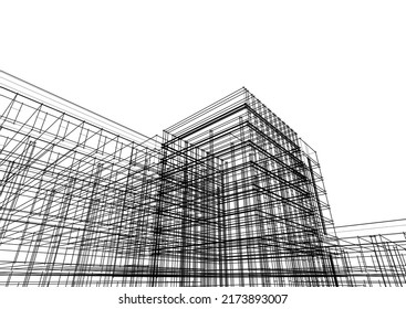 Ilustración vectorial del edificio de oficinas moderno