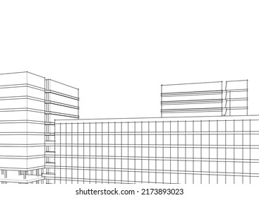Modernes Bürogebäude, Vektorgrafik