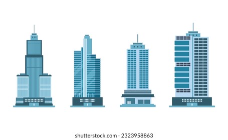 Modernes Bürogebäude, Vektorgrafik