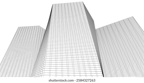  modern office buildings concept 3d illustration