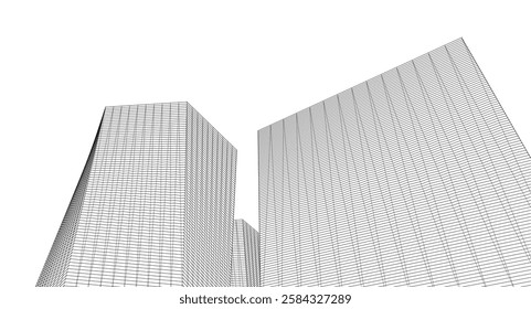 modern office buildings concept 3d illustration