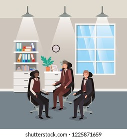 modern office with businessman sitting