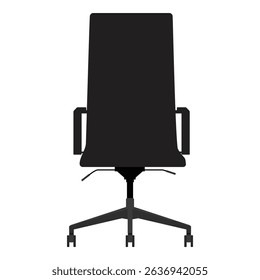 Modern office chair black silhouette isolated on white background. Office furniture. Vector illustration