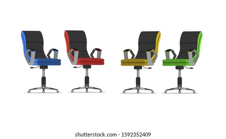 modern office chair design with various colors on white background