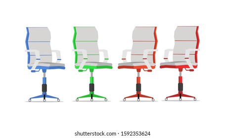 modern office chair design with various colors on white background