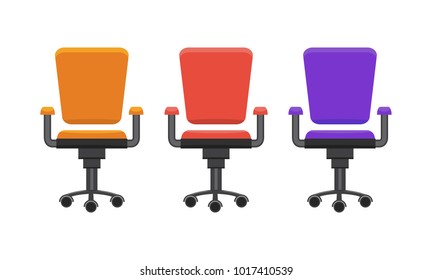 Modern office chair. Flat design vector.