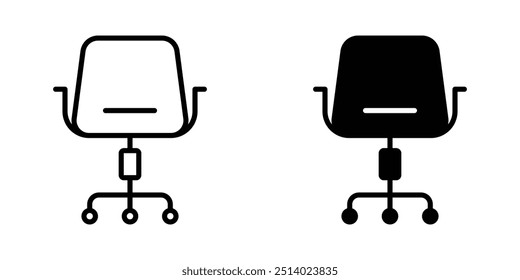 Modern Office Chair Icon - Ergonomic Swivel Chair Illustration, Comfortable Seating Furniture for Workplace, Professional Desk Chair Graphic, Minimalist Line Art, Office Decor, Adjustable Chair Design