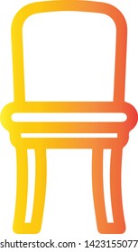 Modern office chair icon flat style isolated on white background