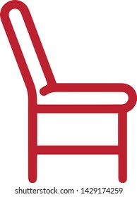 Modern office chair icon flat style isolated on white background
