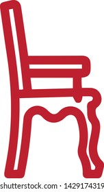 Modern office chair icon flat style isolated on white background