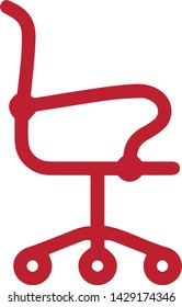 Modern office chair icon flat style isolated on white background