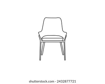 Modern office chair isolated on white background in different positions line graphic icon.