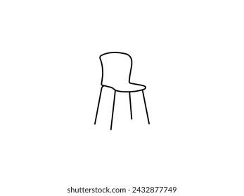 Modern office chair isolated on white background in different positions line graphic icon.