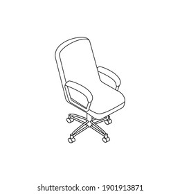 Modern Office Chair on top view. Business furniture. Work chair  vector icon. Simple Computer Chair for Gamer or office Worker Vector Illustration