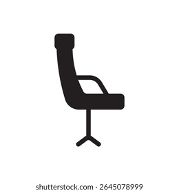  modern office chair silhouette. Sleek black swivel chair vector for workspace or interior design.