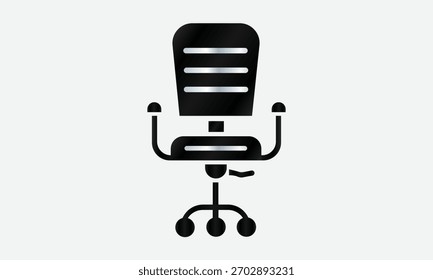 Un icono moderno del Vector de la silla de oficina en estilo mínimo conveniente para el equipo de oficina de los muebles del lugar de trabajo y las ilustraciones del negocio
