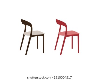 Modern Office Chair Vector Illustration. Stylish Furniture for Lounge, Dining, and Interior Design. Comfortable Indoor and Outdoor Seating in Flat Style. Contemporary Office Interior Furniture Design.