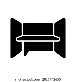 Modern Office Cubicle Workspace Vector Icon