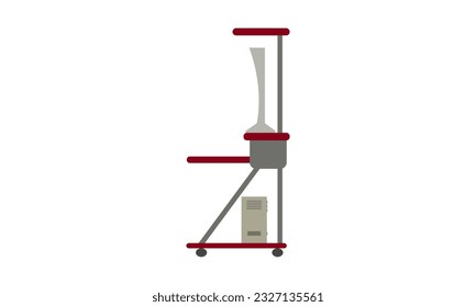 Moderno escritorio de oficina con diseño plano. Computadora, lugar de trabajo, diseño plano. Ilustración vectorial.