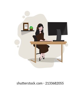 Modern office flat vector illustration 