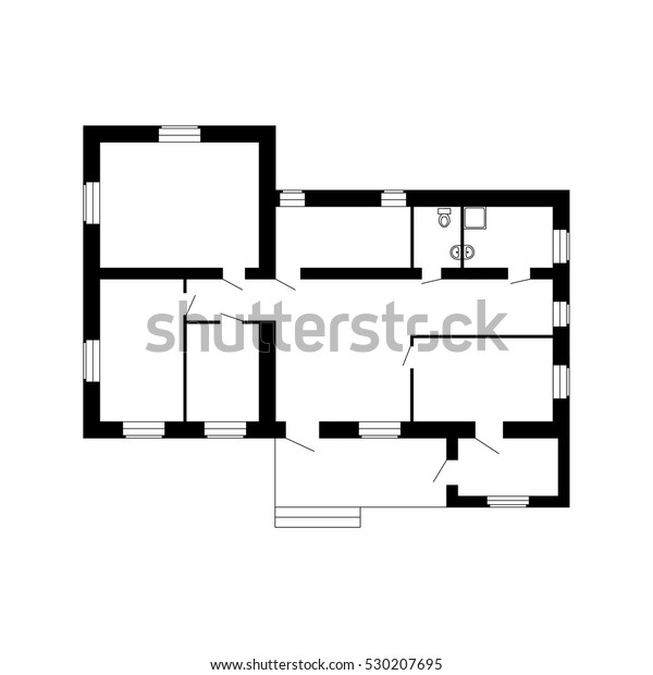 Modern Office Floor Plan Without Furniture Stock Vector