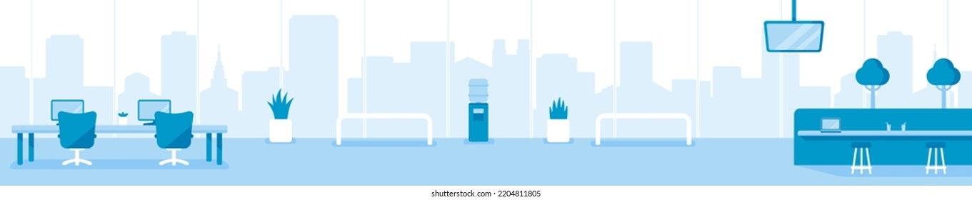 Modern office  horizontal vector illustration