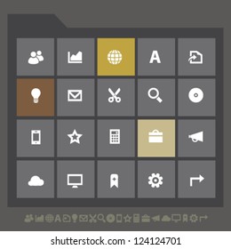 Conjunto de iconos de oficina modernos 3, para dispositivos móviles e interfaces contemporáneas