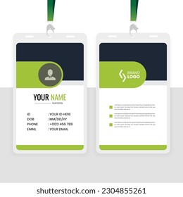Modern Office Id Card Design Template with Green Color