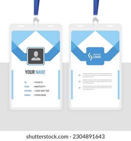 Modern Office Id Card Design Template with blue and black color