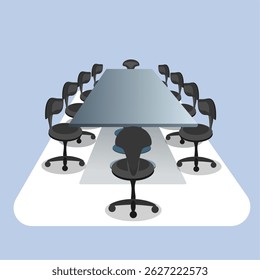 Modern office interior with desk and chair setup. Clean and minimalist workspace design with no people. Ideal for business, corporate, and productivity concepts in a professional environment.