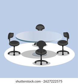 Modern office interior with desk and chair setup. Clean and minimalist workspace design with no people. Ideal for business, corporate, and productivity concepts in a professional environment.