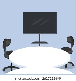 Modern office interior with desk and chair setup. Clean and minimalist workspace design with no people. Ideal for business, corporate, and productivity concepts in a professional environment.