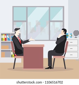 Modern office interior with employees vector design