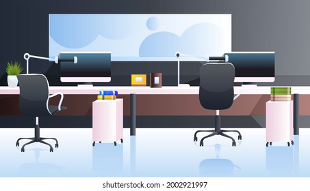 modern office interior empty no people cabinet room with furniture horizontal