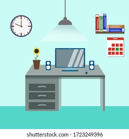 modern office interior. Vector cartoon image.Vector illustration. Eps 10.
