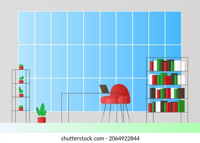 Modern office interior. Vector illustration.