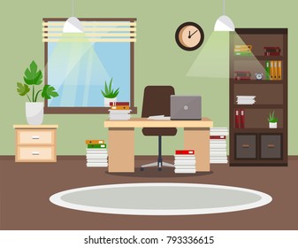 Modern office interior. Vector illustration.
