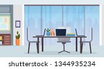 modern office interior workplace desk  