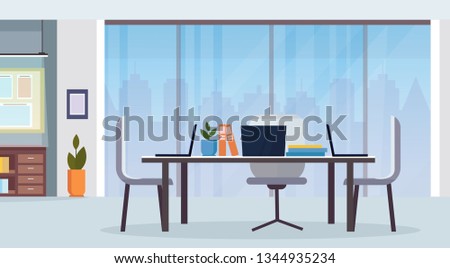 modern office interior workplace desk  