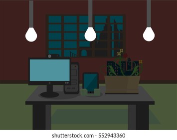 Modern Office at Night