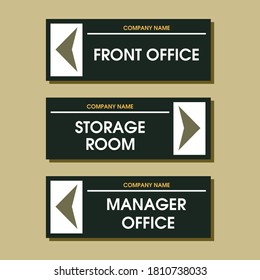 Modern Office room signages vector template design