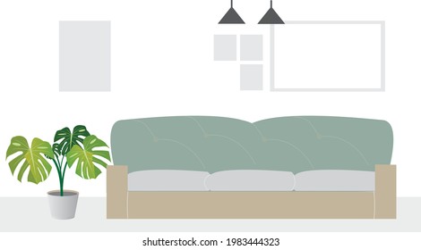 Modern office seat sofa in vector style