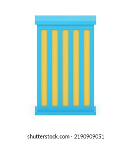 Modern office skyscraper multistory street building architecture blue design realistic 3d icon vector illustration. Contemporary metropolis business construction high urban house yellow window
