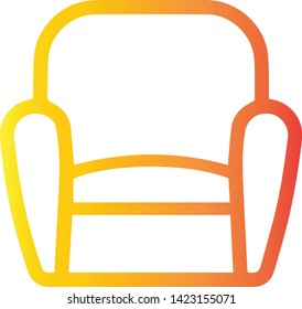 Modern office sofa icon flat style isolated on white background