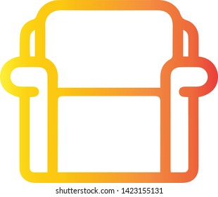 Modern office sofa icon flat style isolated on white background