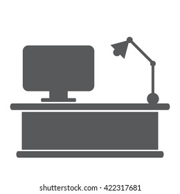 Modern Office Table Icon Vector