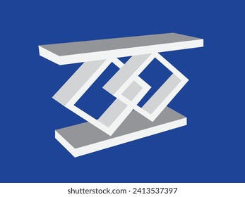 Modern office Table vector Design and flat isolation and blue background.