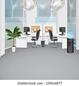 Modern Office - Vector Illustration, Graphic Design Editable For Your Design